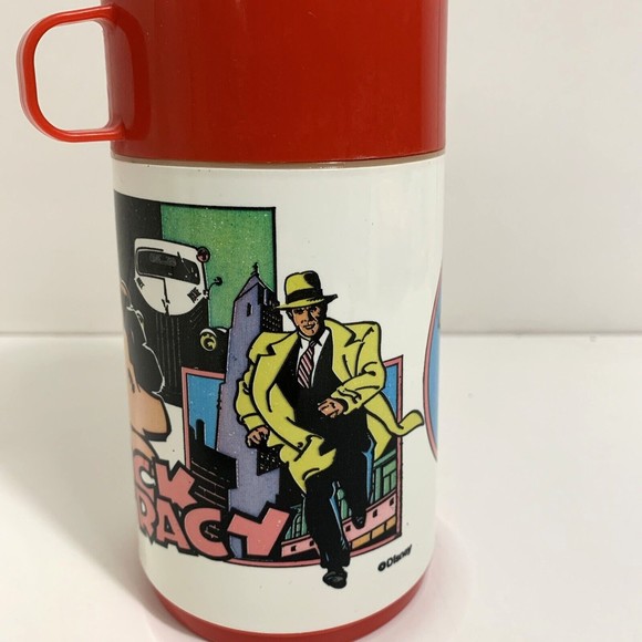 Vintage Dick Tracy Thermos Cup Disney Aladdin 1980s 80s VTG with Lid - Picture 2 of 12